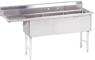 Economy 68.5' x 25.75' Triple Fabricated Bowl 3 Compartment Scullery Sink