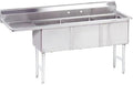 Triple Fabricated Bowl 62.5' x 20.5' 3 Compartment Scullery Sink
