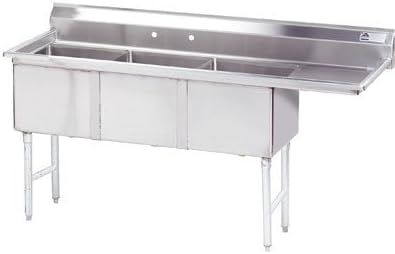 62.5' x 21' Triple Fabricated Bowl 3 Compartment Scullery Sink
