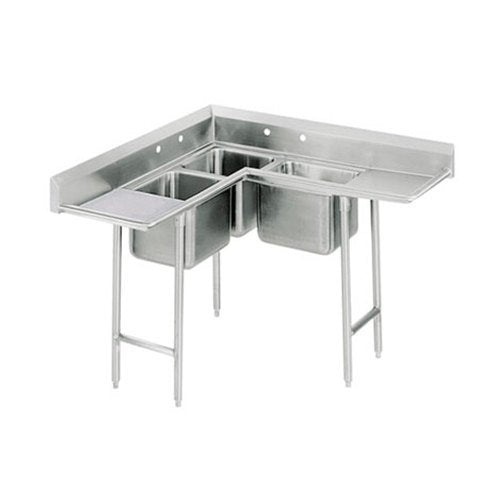 Corner Triple 3 Compartment Scullery Sink Size: 61' x 61'