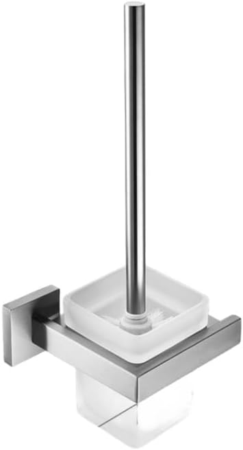 Brushed Nickel Bathroom Accessories Set Wall Mount Bath Shelf Robe Hanger Toilet Paper Holder Towel Bar Rack Stainless Steel,Toilet Brush Holder