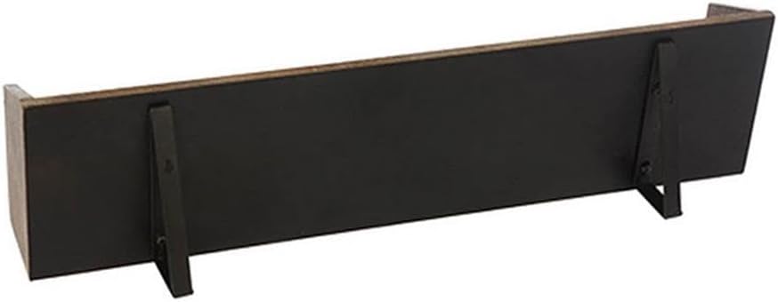 Pemberly Row 36' Wine Rack Display Shelf Set, Brown Wood & Black Metal, Wall-Mounted, Rectangular Design, Trimmed Corners, Industrial Style, Dining Bar Kitchen Decor, Set of 2