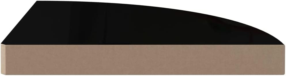 Floating Corner Shelves 4 pcs,Wall Mounted Shelf,Display Ledge,for Storage,Bedroom Living Room Office and More High Gloss Black 13.8'x13.8'x1.5' MDF