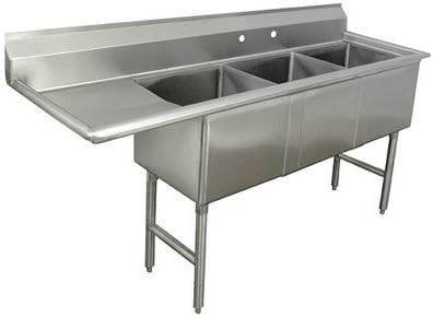 Triple Fabricated Bowl Scullery Sink Width: 74.5'