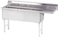 Economy 68.5' x 25.75' Triple Fabricated Bowl Scullery Sink