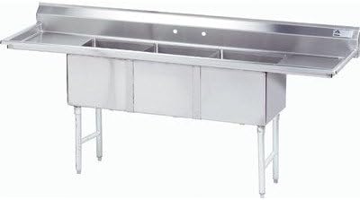 102' x 30' Triple Fabricated Bowl Scullery Sink