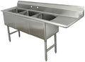 Triple Fabricated Bowl Scullery Sink Width: 74.5'