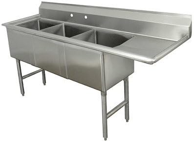 Triple Fabricated Bowl Scullery Sink Width: 74.5'