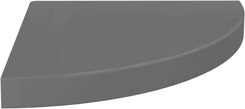 4pcs Floating Corner Shelves, Wall Mounted Corner Storage Display Shelving for Bathroom, Bedroom, Living Room, Kitchen, High Gloss Gray 13.8'x13.8'x1.5' MDF -AA