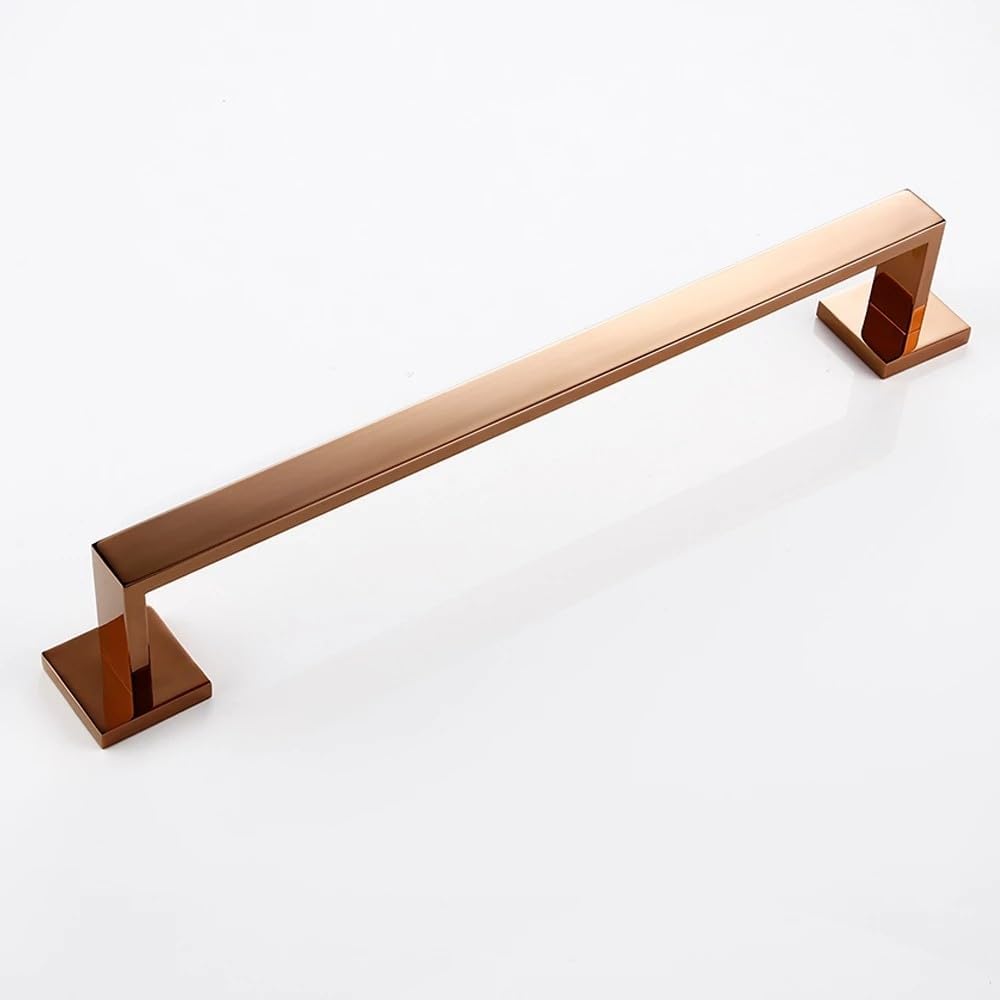 Rose Gold Stainless Steel Wall-Mounted Robe Hook Toilet Paper Holder Towel Bar Towel Ring Bathroom WC Accessories Sets,RG,Towel Bar