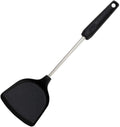 Kitchen Spatula Heat Resistant Silicone and Stainless Steel - Slotted Spatula Rubber Grip Flexible Silicone Spatula(D)
