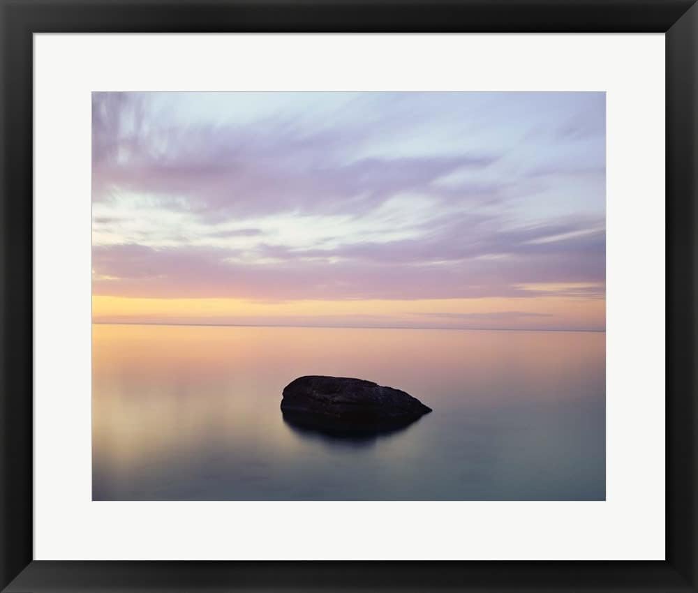 Rock at Sunset by Jim Becia Framed Art Print Wall Picture, Black Frame, 27 x 23 inches