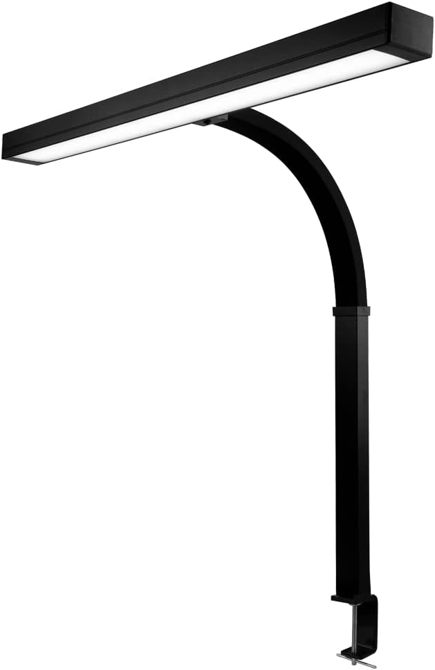 Neatfi 3,000 Lumens LED Desk Lamp with Clamp | Dimmable | 5 Brightness Levels & 5 Light Modes | Memory Function | Eye-Caring Flexible Lamp for Home & Office (28 Inches, Black)