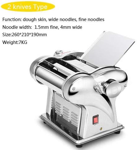 110V Electric Pasta Maker Machine Automatic with Double Cutter 1.5mm And 4mm Cutter, Pasta Roller and Cutter Set for Spaghetti Fettuccini Noodles Lasagna Ship from US