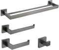 Brushed Grey Bathroom Accessorie Stainless Steel Gun Metal Towel Rack Toilet Paper Holder Robe Hook Towel Bar Toilet Hardware,2 Bars Set 50cm