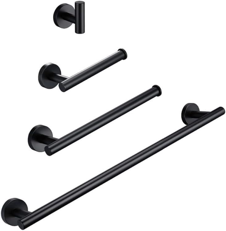 Bathroom Hardware Set Accessories Kit Brushed Stainless Steel Round Wall Rack Hand Bar Toilet Roll Paper Holder Robe Towel Hook,MB,45cm,Set