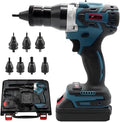 Cordless Portable Rivet Nut Tool – 5200mAh Battery Nutsert Gun with M3-M12 Heads, Professional Pop Rivet Installation Tool for DIY and Automotive Use