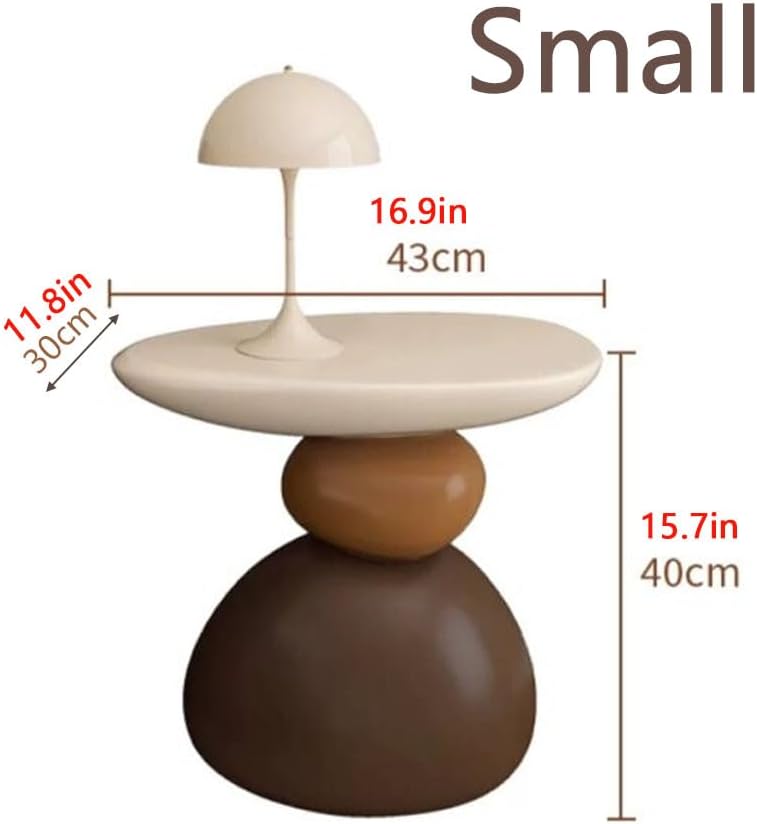 Modern Resin Bedside Table, Decorative Nightstand, Sofa Side Table, Modern Coffee Table, Suitable for Bedroom, Living Room, Balcony(White)