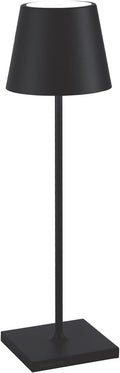 Zafferano, Poldina Pro Lamp, Rechargeable Cordless Table Lamp with Touch Controls, Suitable for Indoor and Outdoor, Dimmer, 2200-3000 K, Height 14.9 Inches, Black Color