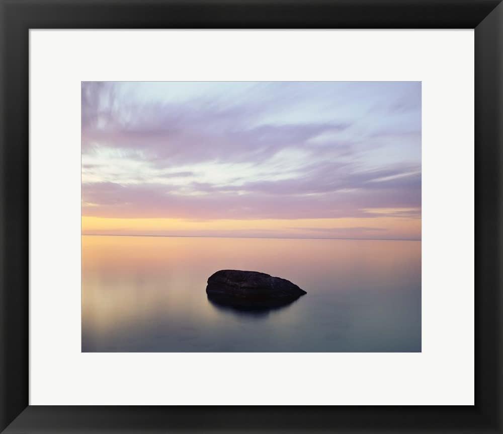 Rock at Sunset by Jim Becia Framed Art Print Wall Picture, Black Frame, 22 x 19 inches