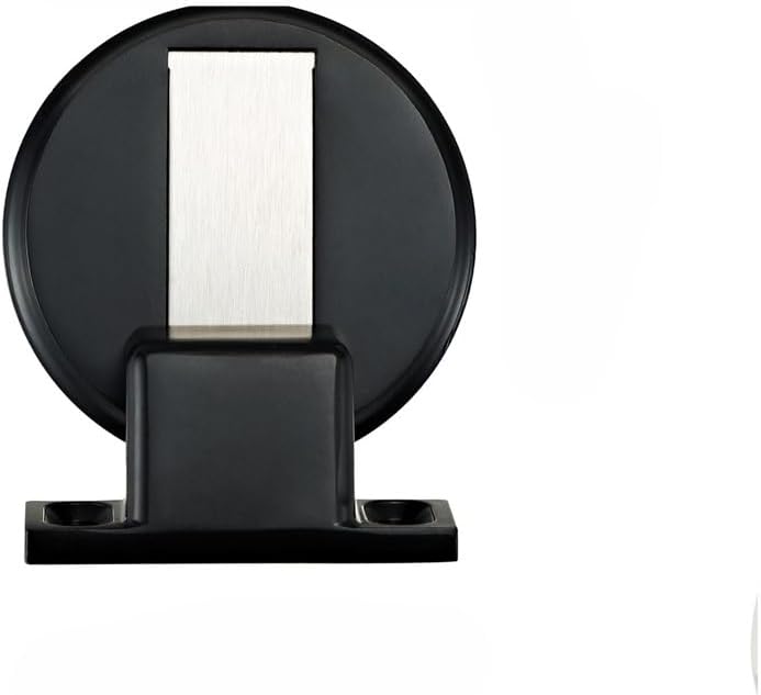 Black Stainless Steel Magnetic Door Stopper Punching Sticker Hidden Holders Floor Mounted