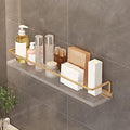 Acrylic Corner Shower Caddy with Towel Shelf - Wall Mounted Bathroom Orgafor Cosmetic and Skin Products - Floating Shelf for Dressing Table and Kitche(Gold-50Cm)