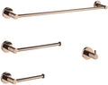 Rose Gold Bathroom Accessories 304 Stainless Steel Towel Rack Toilet Roll Paper Tissue Holder Double Cup Towel Bar Hooks,4 pcs Set