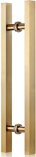 Door Handles Glass Door Handle Gold Stainless Steel Square Tube T Bar Door Pull Handles Shower Door Handle Sliding Door Wooden Door Barn Door Handle/100 * 70C(60 * 40cm