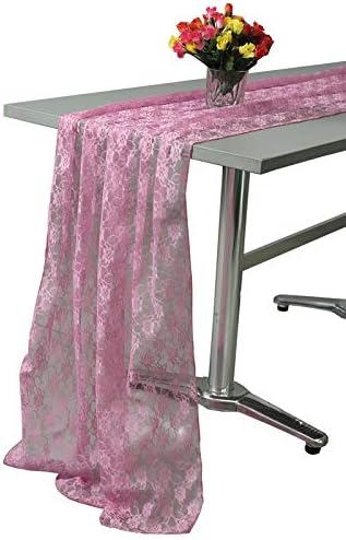 VDS Table Runner Lace Runner for Wedding Reception Party Table Decoration 27 x120 Inch (Pack of 25 Dusty Pink)