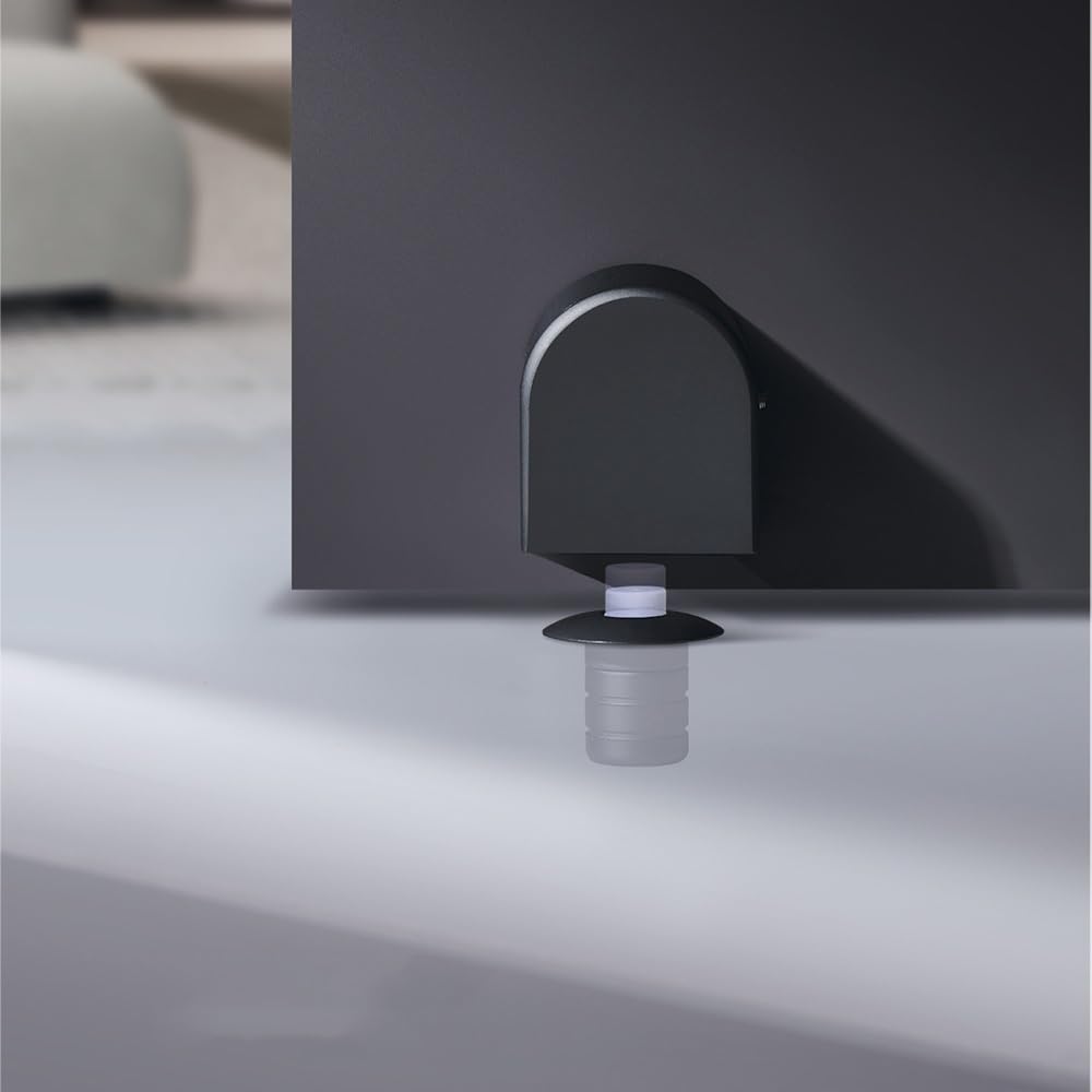 Black Stainless Steel Magnetic Door Punching Sticker Hidden Holders Floor Mounted Nail-Free Stops