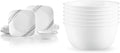Corelle Vitrelle 18-Piece Service for 6 Dinnerware Set, Triple Layer Glass, Simple Sketch & Vitrelle 28-oz Soup/Cereal Bowls Set of 6, Winter Frost White