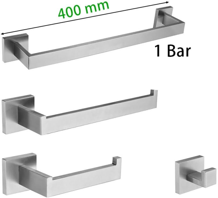 Stainless Steel Bathroom Accessories Brushed Nickel Towel Rack Toilet Paper Holder Towel Bar Hook Toilet Hardware,1 Bar Set 40