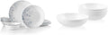 Corelle Vitrelle 18-Piece Service for 6 Dinnerware Set, Triple Layer Glass and Chip Resistant & 4-Pc Meal Bowls Set, Service for 4, Durable and Eco-Friendly 9-1/4-Inch Bowls