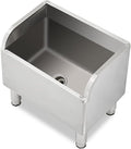 Stainless Steel Floor Mop Sink - 12' Deep Sink Bowl - Commercial Utility Sink Wash Station Tubs for Restaurant, Garages - with Adjustable Leveling Feet,Silver-45x41x55cm