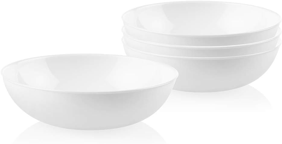 Corelle Vitrelle 18-Piece Service for 6 Dinnerware Set, Triple Layer Glass and Chip Resistant & 4-Pc Meal Bowls Set, Service for 4, Durable and Eco-Friendly 9-1/4-Inch Bowls
