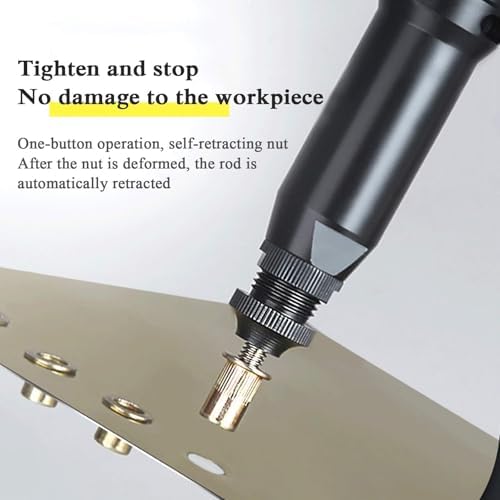 Heavy Duty Air Hydraulic Rivet Nut Tool Kit - Powerful Pop Rivet Gun with 7 Replaceable Nozzles, Automatic Air Hammer, Durable Toolbox - Ideal for Construction & DIY Projects (Blue)