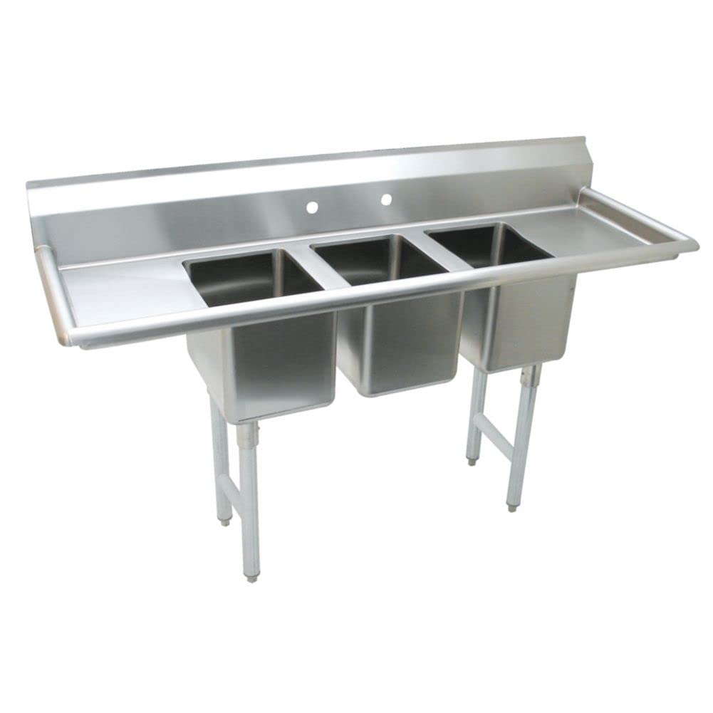 Triple Fabricated Bowl 3 Compartment Scullery Sink Size: 42' H x 58' W x 19.5' D
