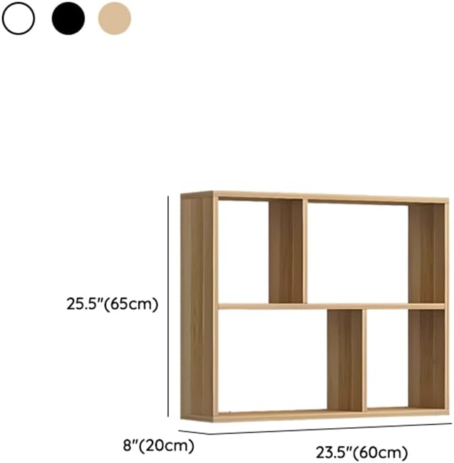 LITFAD 2 Shelves Wall Mounted Book Shelf, Floating Shelf for Wall Storage Modern Simple Open Back Wood Bookcase for Living Room Study Room Office, Light Walnut 23.5' L x 8' W x 25.5' H