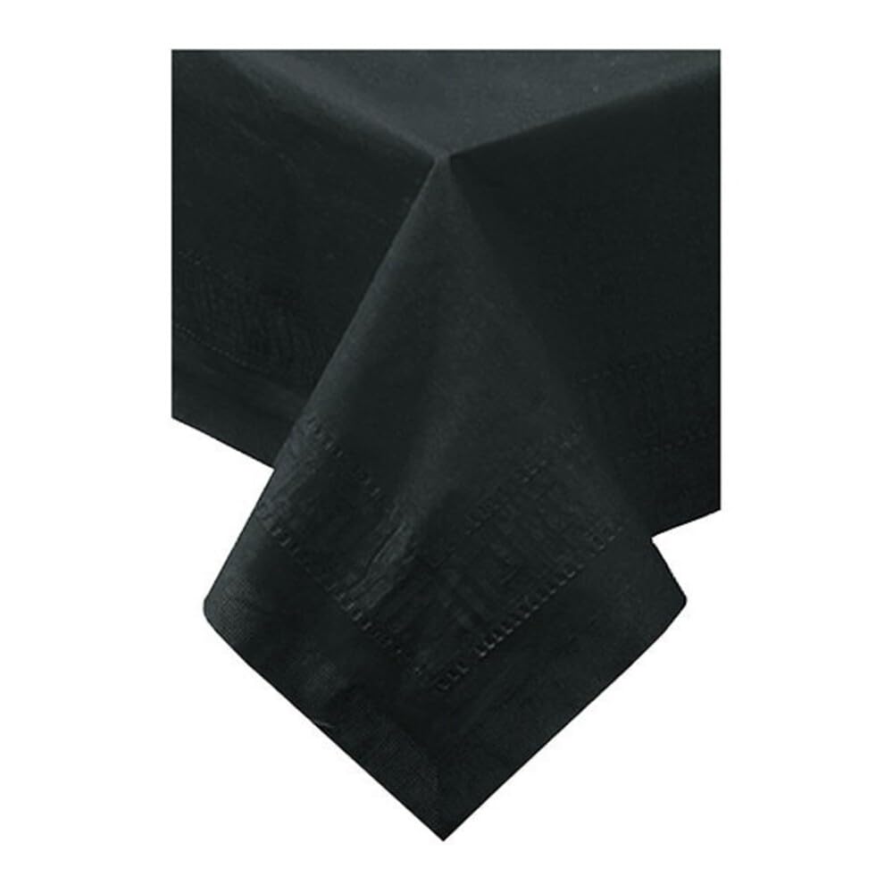Hoffmaster 220613 Tissue/Poly Tablecover, 3 Ply, 108' Length x 54' Width, Black (Case of 25)