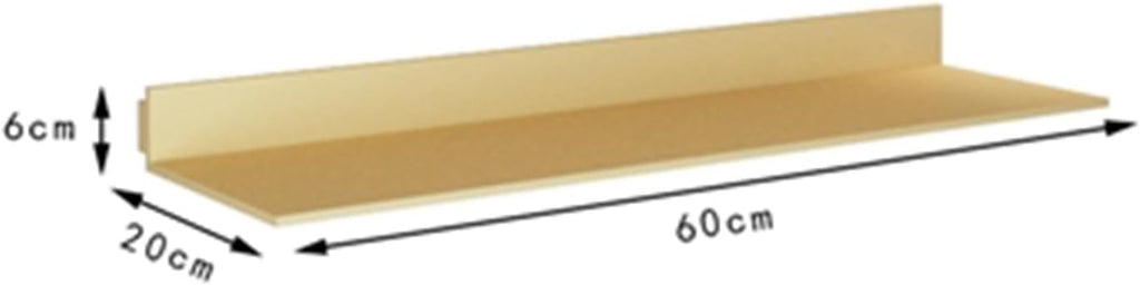 Storage Rack, LED Light Aluminum Wall Shelves, Floating Wall Shelves Floating Shelves Wall Mounted Light-Emitting Shelves for Plant Shelf Or Bookshelf (Gold-60x20cm