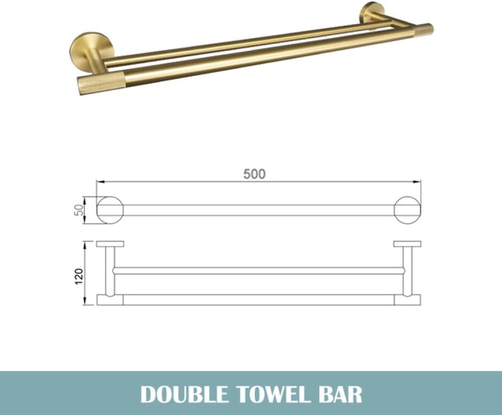 Gold Brushed Bathroom Accessories Hardware Set Towel Bar Rail Paper Holder Robe Hook Soap Dish Towel Hanger Shelf Toilet Brush,Single Towel Bar
