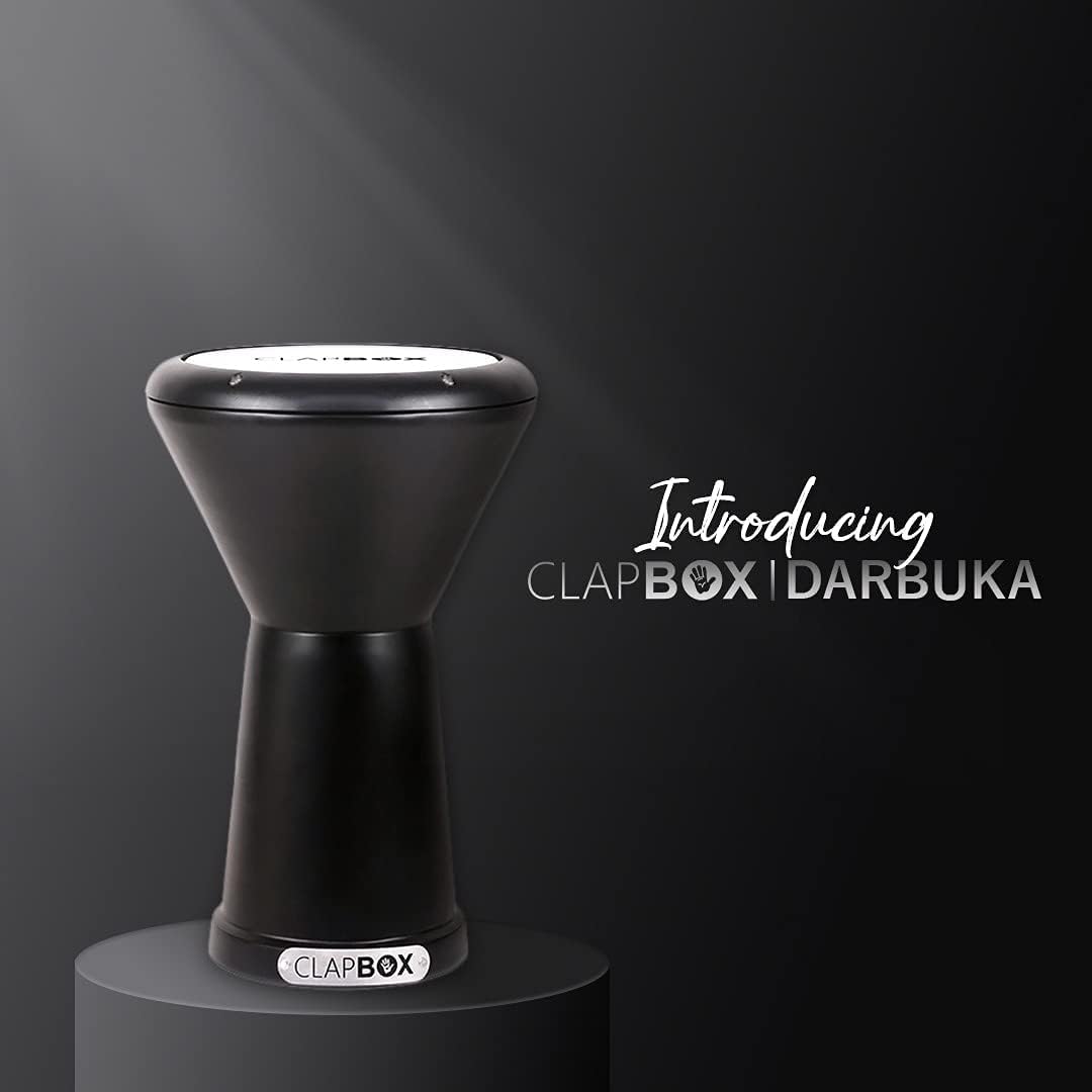 Clapbox Darbuka Hand Drum, A Percussion Instrument good for Beginners or Professionals, NOT MADE IN CHINA, The most reviewed Hand Drums brand Worldwide (Black)