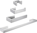 Adhesive Chrome Towel Bar Set Bathroom Accessories Silver Wall Mount Toilet Paper Holder Robe Hook Rack for Bathroom,4