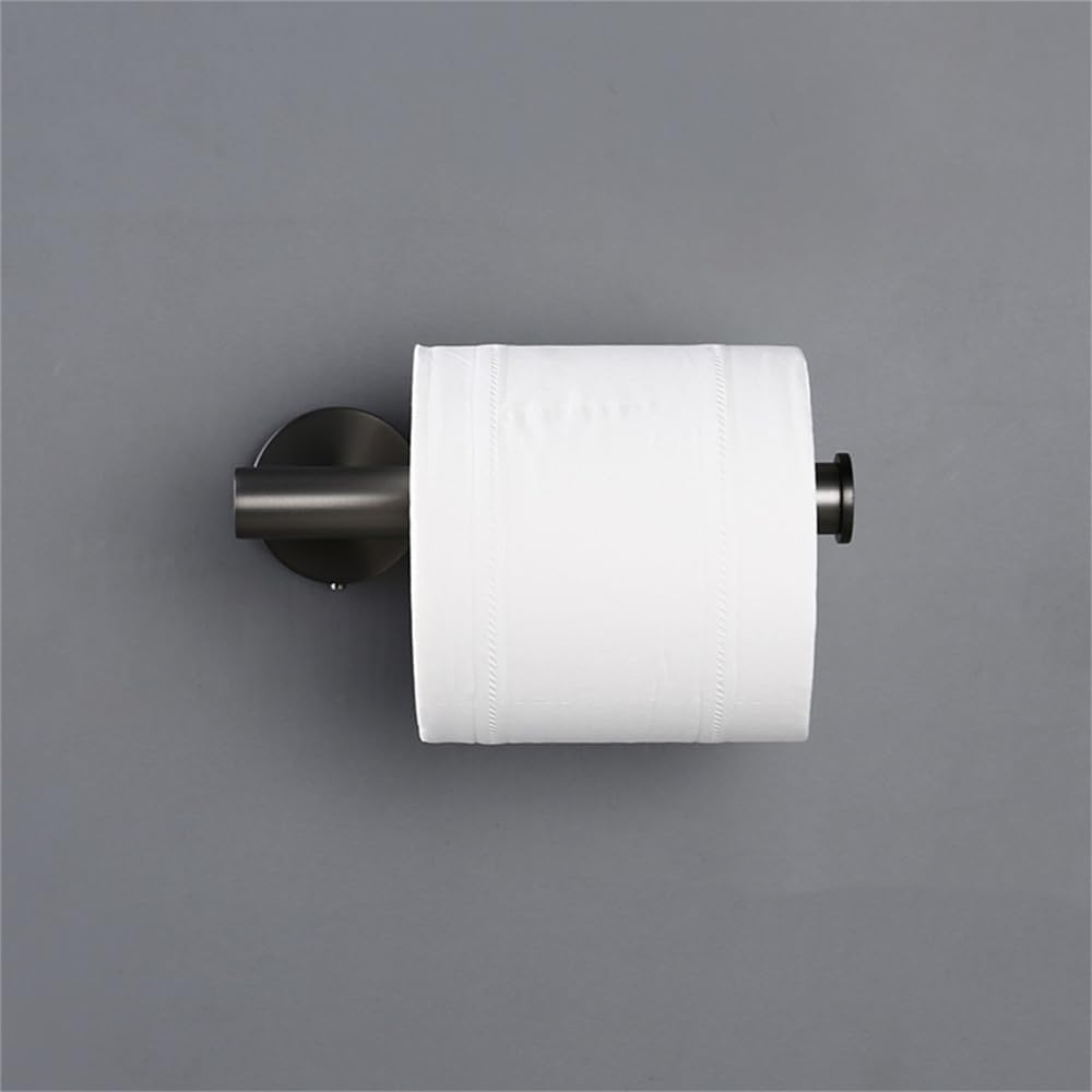 Modern Stainless Steel Bathroom Accessories Set with Towel Rack Toilet Paper Holder Bar Hanger Hook Brushed Gunmetal Grey Finish Rust Resistant and Durable Easy Installation Comple