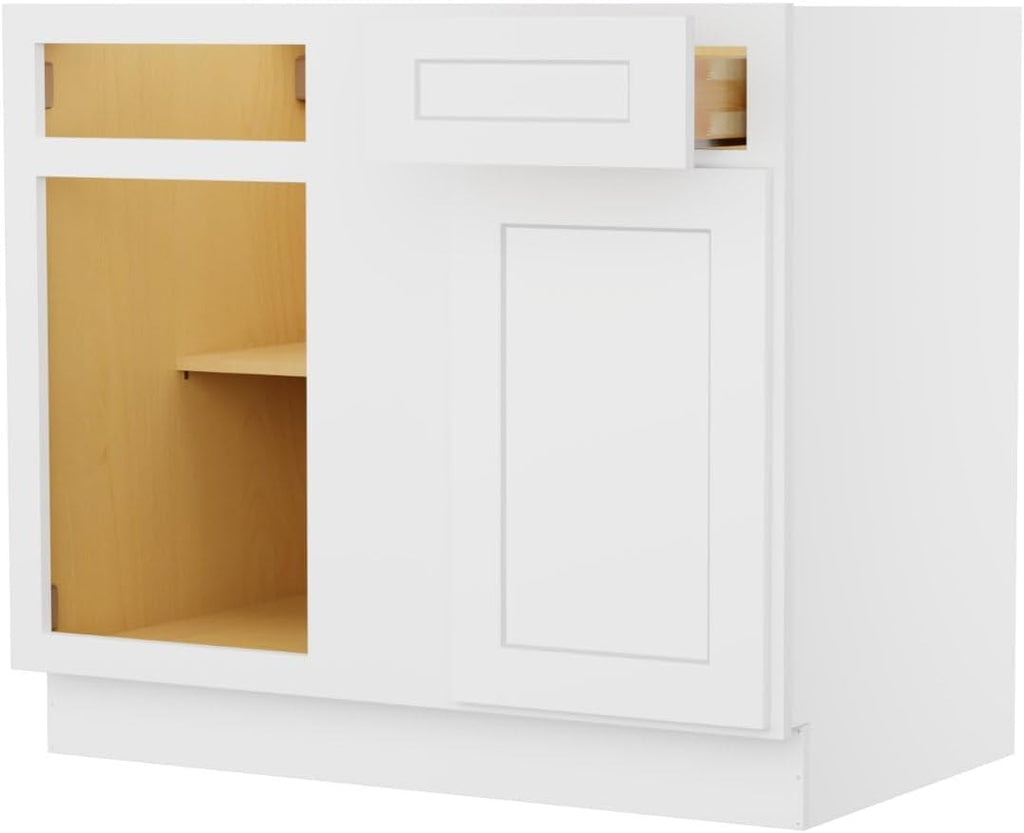 Furinno Shaker Blind Bases Kitchen Cabinet, Ready to Assemble, 24 D x 39 W x 34.5 H, White