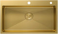 Kitchen Sink Kitchen Single Bowl Sink Single Bowl Bar Preparation with Drain Assembly Drop-in Or Undermount (Color : Gold, Size : 55x45x21cm) (Gold 55x45x21cm)