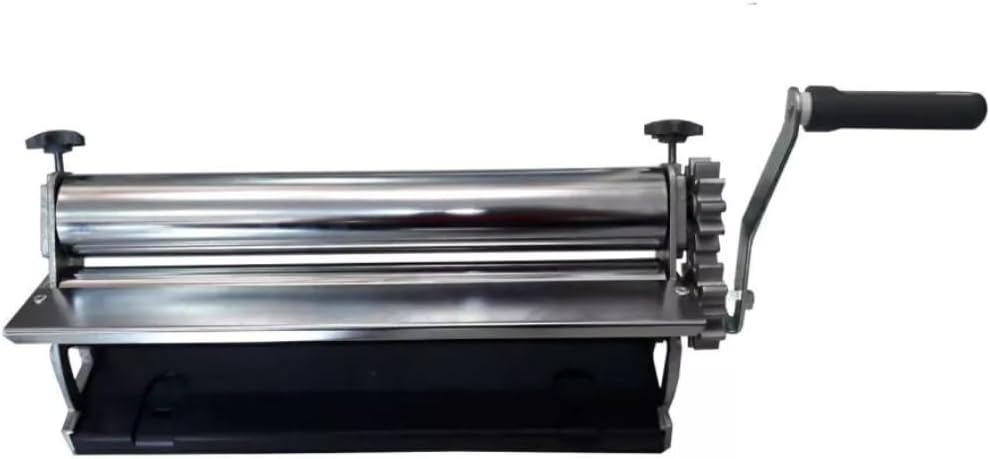 15.75in (40cm) Chrome Dough Laminator – Manual Pasta Maker for Noodles, Breads, Pizza, and Pastry – Adjustable Thickness Control, Durable Cast Iron and Steel Construction