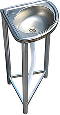 Free Standing Kitchen Sink, Triangular Stainless Steel Sink, Utility Single Bowl Sink with Bracket and Drain Kit, Easy to Clean, for Indoor Garage Backyard,Silvera-46x41x75cm