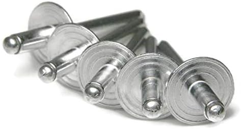 Aluminum Pop Rivets 3/16#6LF Large Flange Blind Rivets 6-6LF, 3/16' x 3/8' Grip (0.251-0.375) QTY 1000