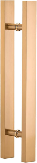 Modern Glass Door Handles for Sliding Doors,Modern Square/Rectangular Door Handle for Security Door Wooden Door,Push Door Handle with Mounting Screws (Color:Gold,Size:60cm(23 5/8')* 36cm)